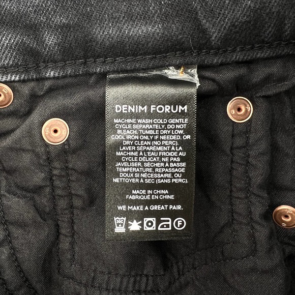 ARITZIA DENIM FORUM Jeans Womens 29 Black The Arlo High Rise Straight 28L - Picture 15 of 16